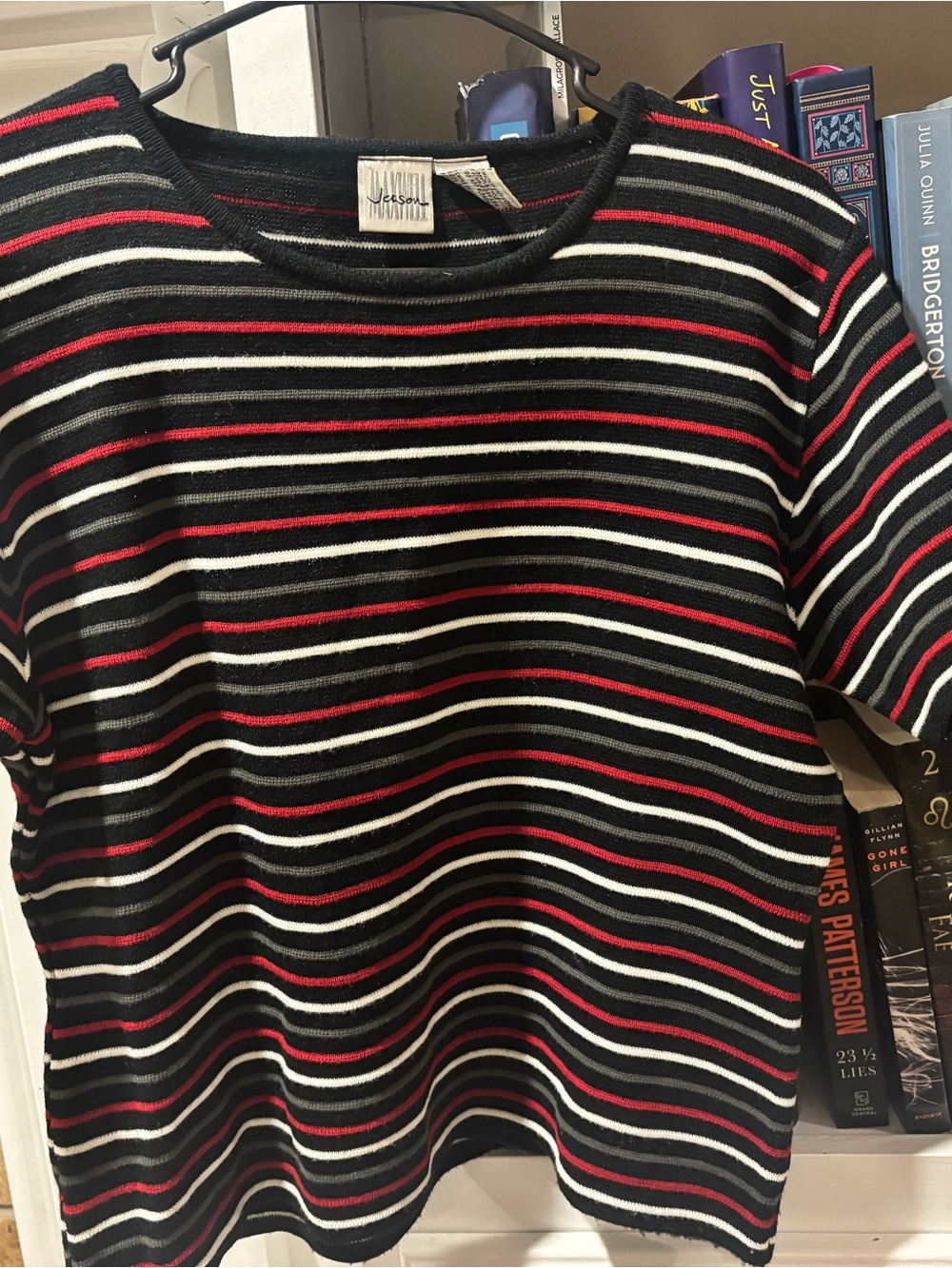 Vintage 1980s Jason Maxwell Striped Knit Top – Size Small